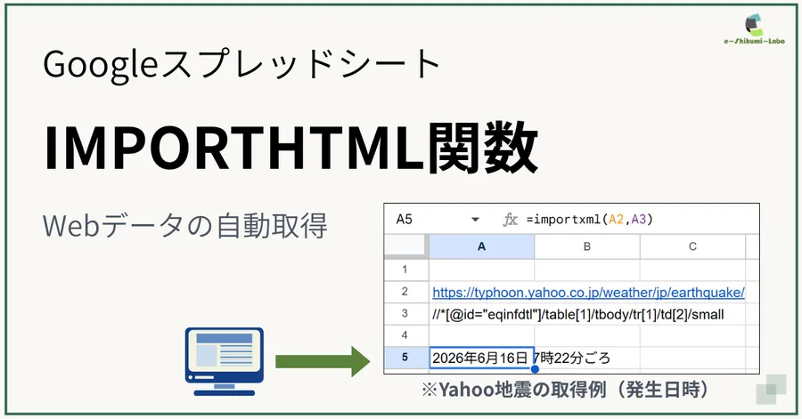 GoogleスプレッドシートIMPORTHTML関数：プログラム不要でWebデータを取得