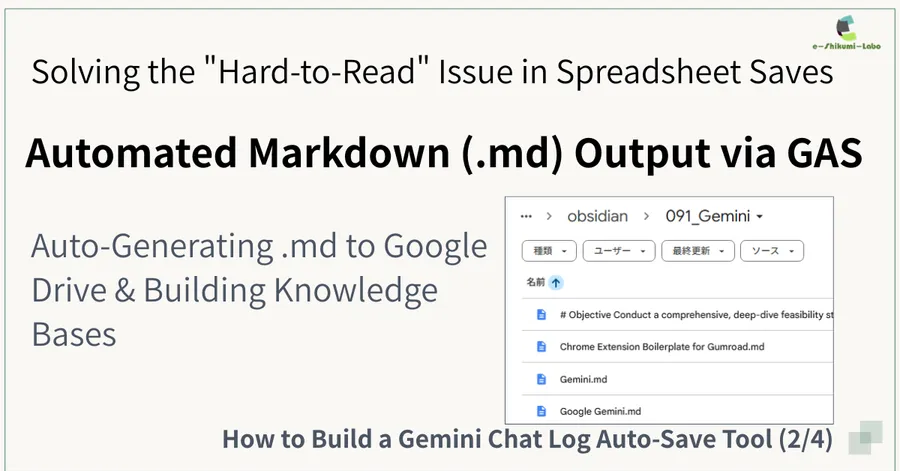 Part 2: Spreadsheets Are Hard to Read. Building a System to Auto-Generate Markdown Files Simultaneously via GAS